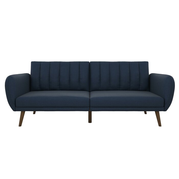 Novogratz Brittany Full 81.5" Split Back Convertible Sofa, Dark Blue