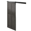 Weathered Grey Nyriah Chevron Sliding Standard Single Track Barn Door Hardware Kit