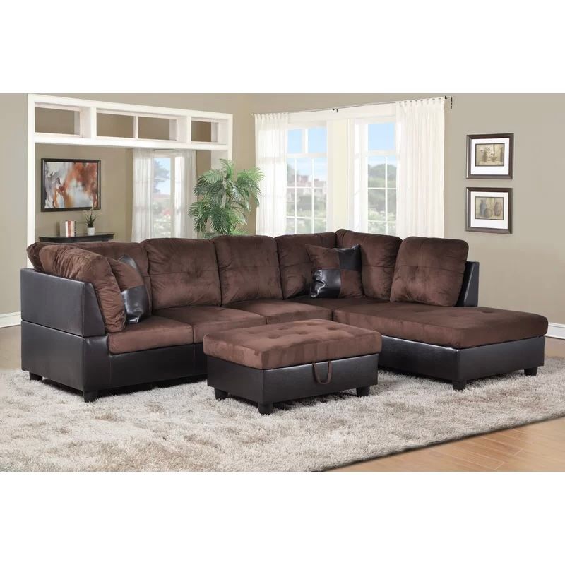 Plumlee 103.5" Wide Microfiber/Microsuede Corner Sectional Piece (As Is) SHB176
