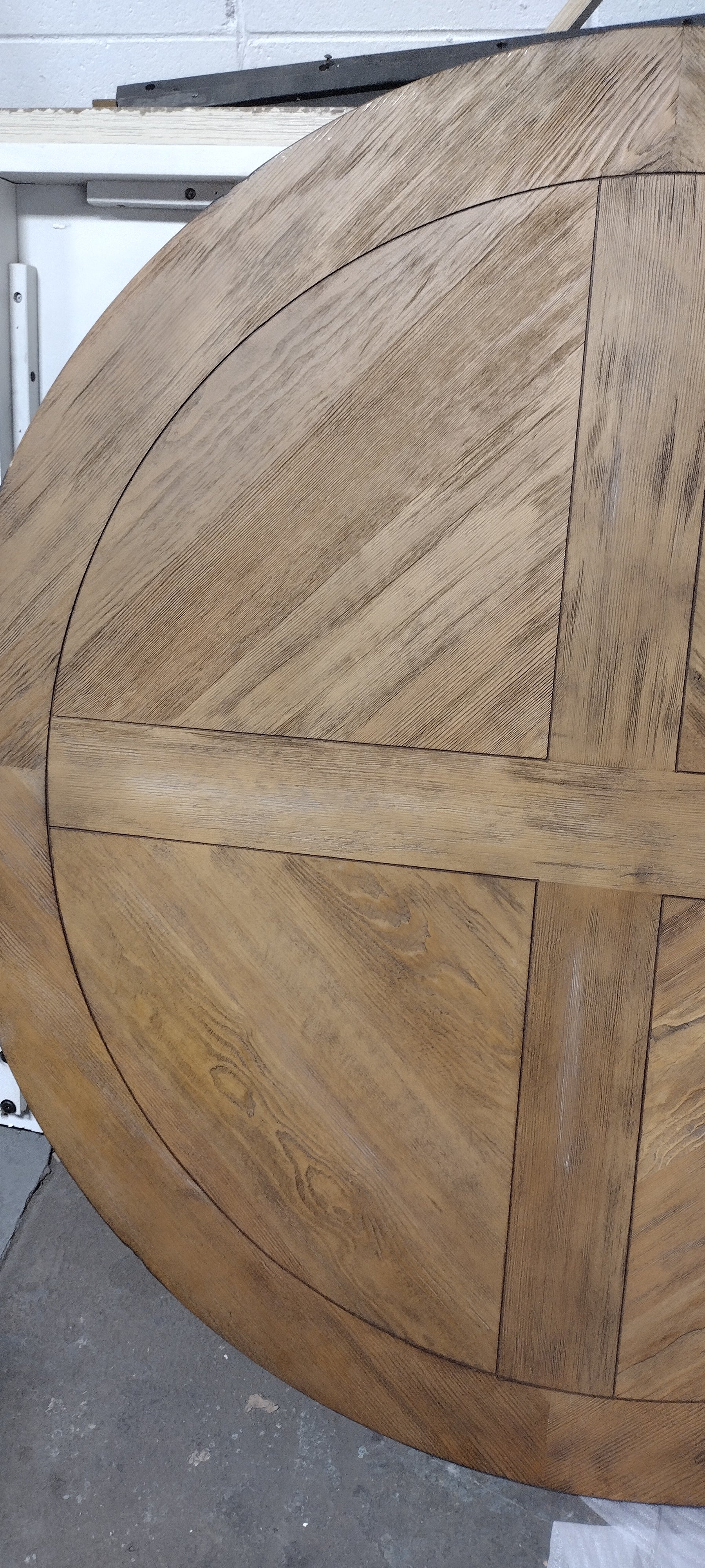 Benchwright Rustic X-base Round Pine Wood Coffee Table (((TOP ONLY)))