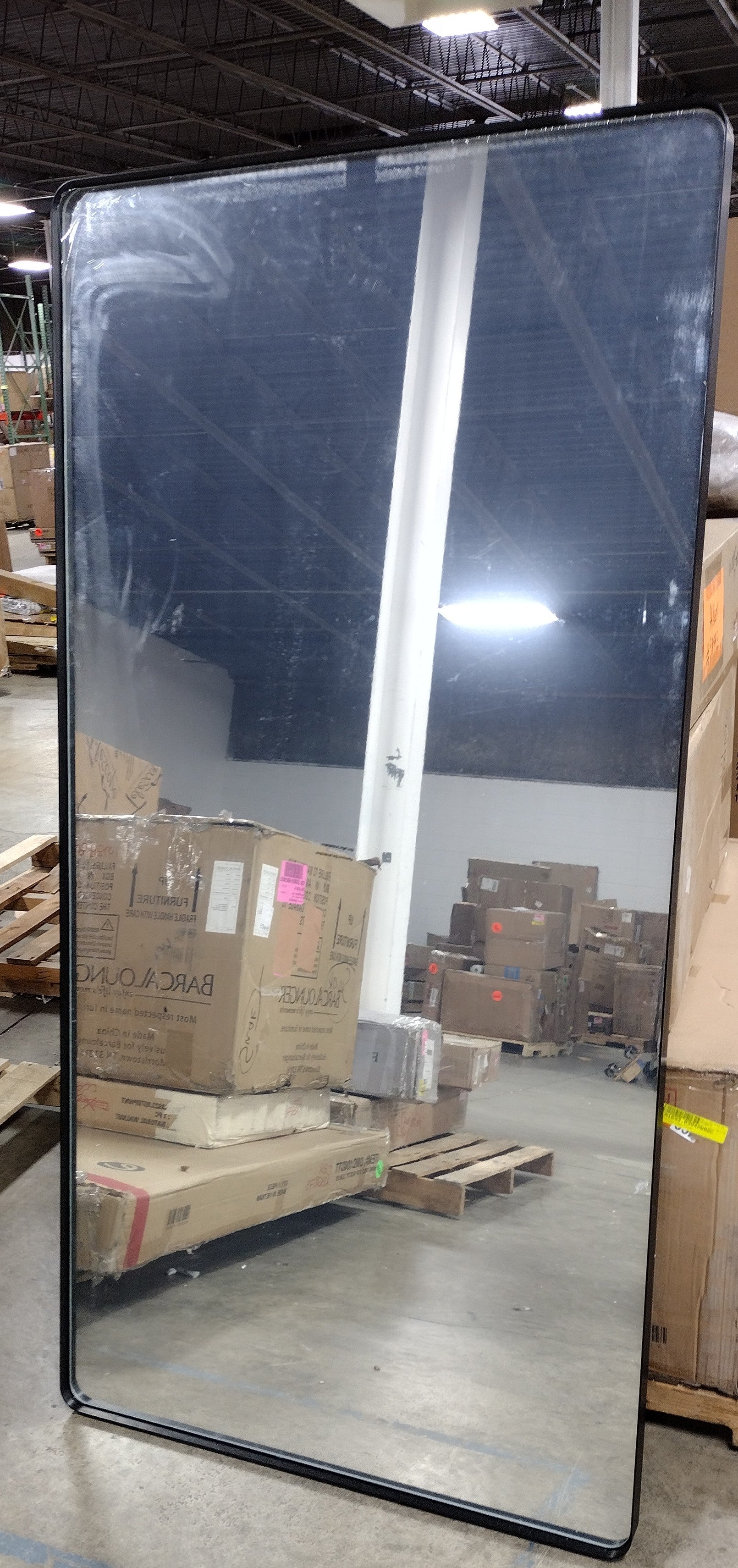 72" x 36" Black Tyro Rectangle Metal Wall Mirror