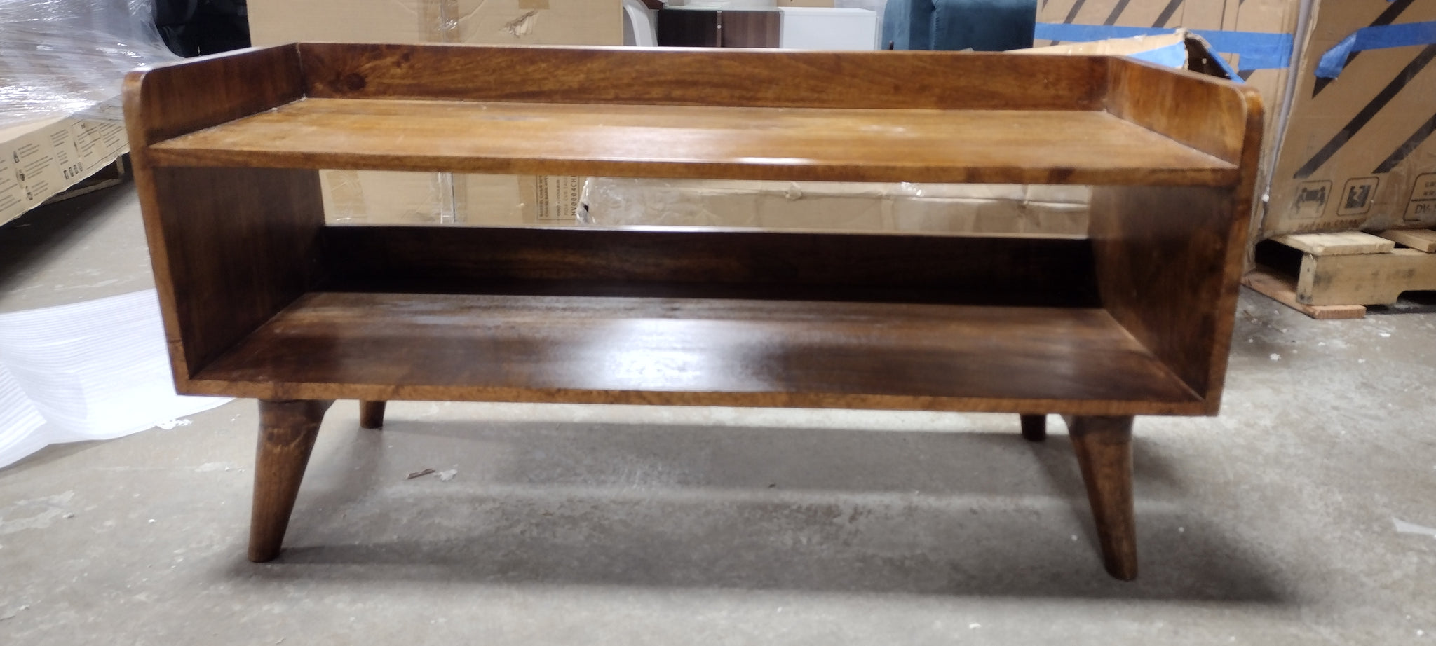 Uwais Solid Wood Shoe Storage Bench assembled) Salvage & Co Indy