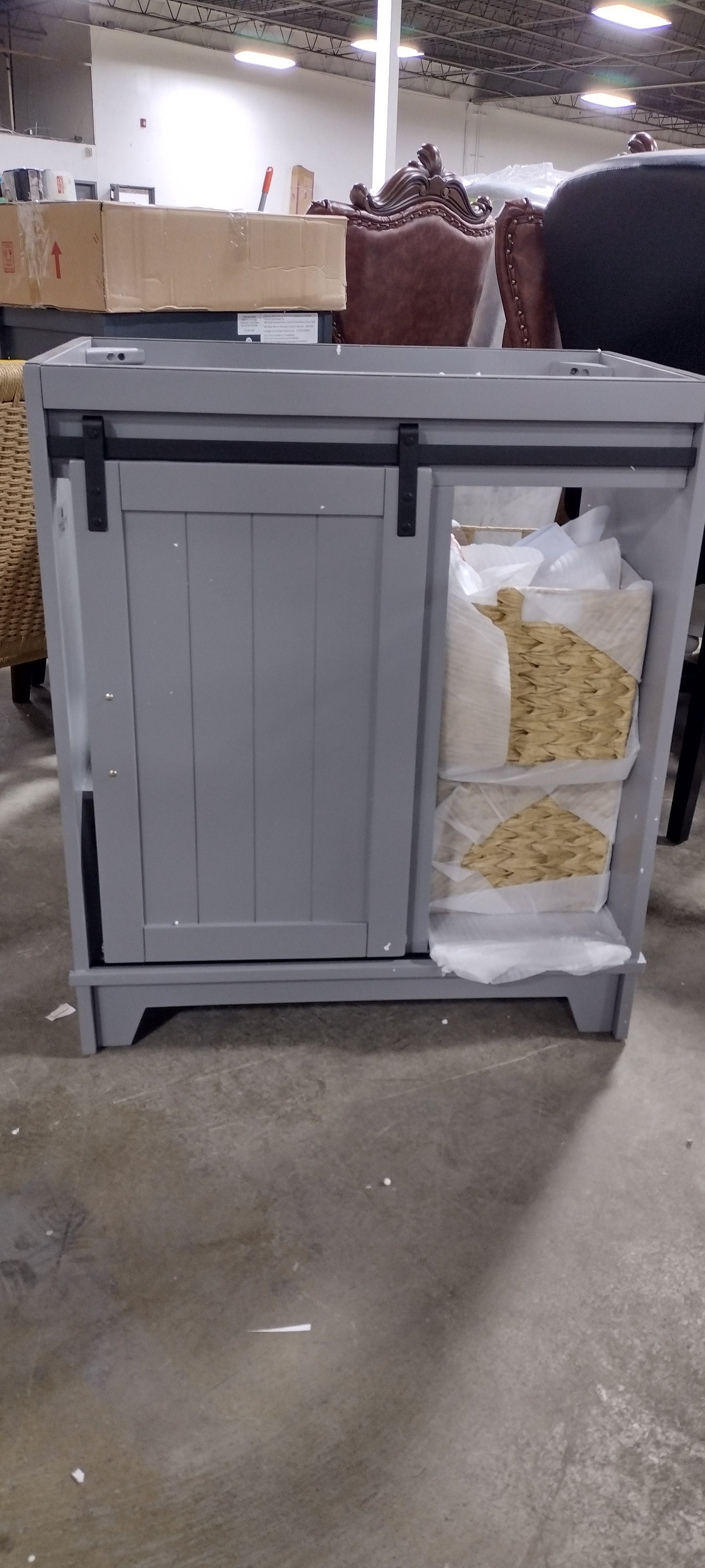 Bath Vanity in Huron Gray with Vitreous China Vanity Top