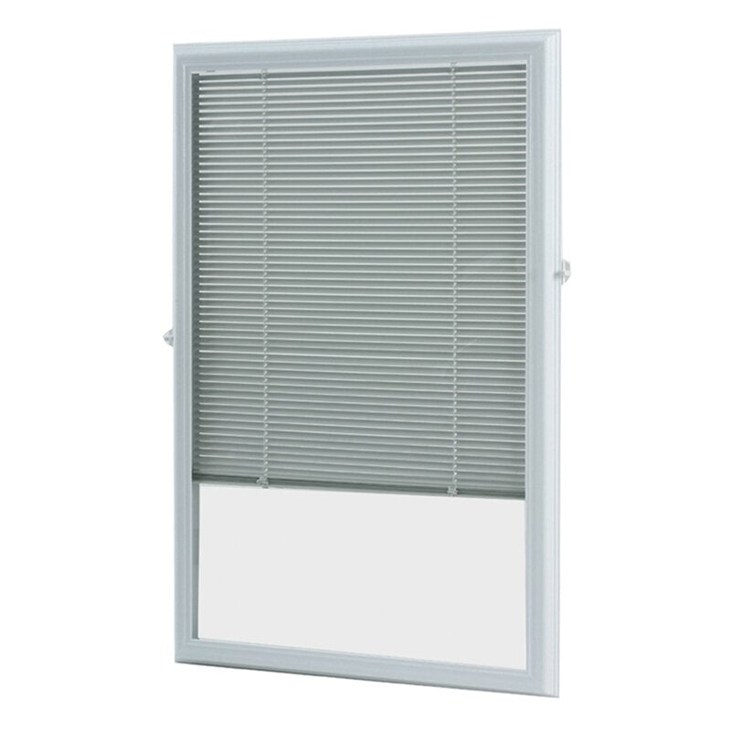 22" W x 38" L ODL Add on Blinds for Raised Framed Door Glass Room Darkening White Horizontal/Venetian Blind KBO377