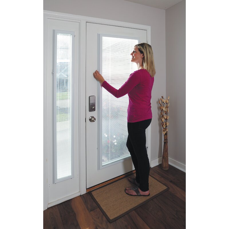 22" W x 38" L ODL Add on Blinds for Raised Framed Door Glass Room Darkening White Horizontal/Venetian Blind KB1087-A5-B3-P2