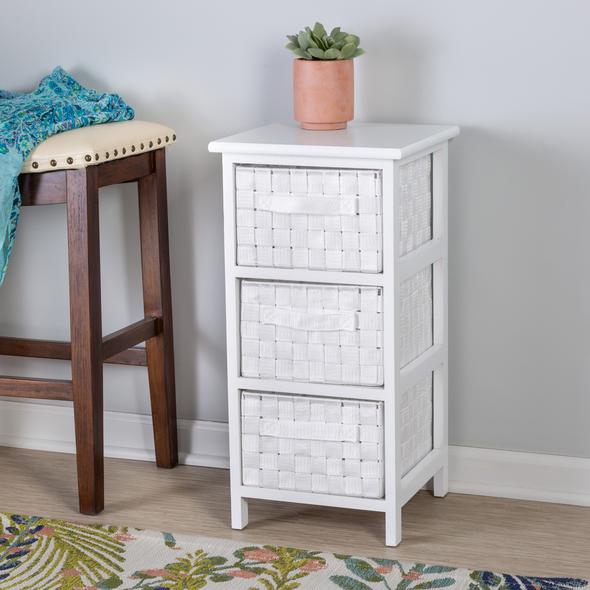 3-Drawer Storage Chest, White KB177