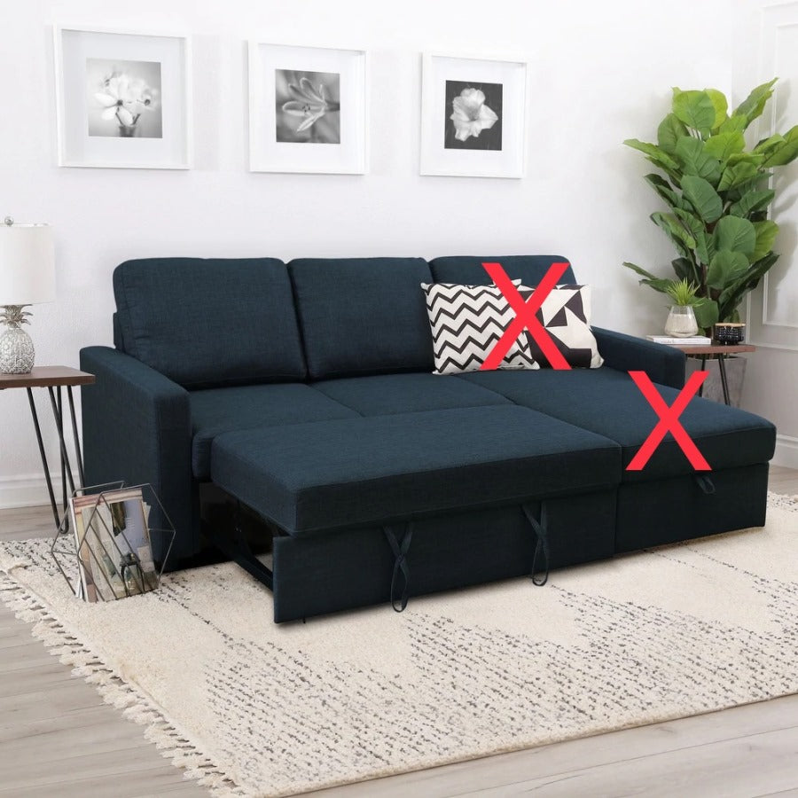 Abbyson Newport Upholstered Sleeper Sectional with Storage AS IS - OP046