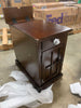 Dark Brown Saldana 23'' Tall Block End Table with Storage and Built-In Outlets