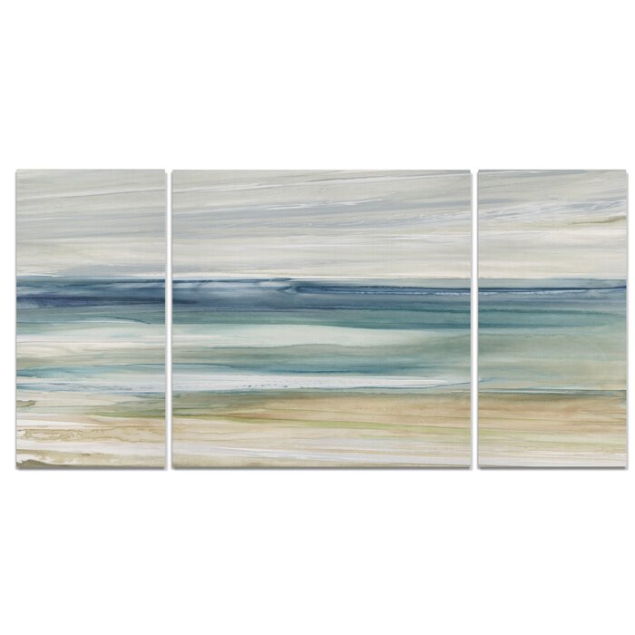 32" H x 64" W x 1.5" D Ocean Breeze 3 Piece on Canvas