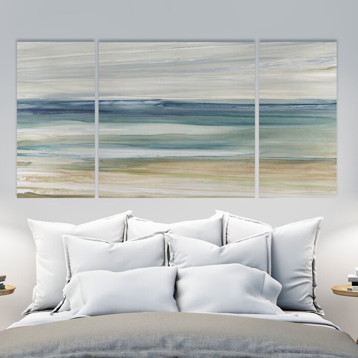 32" H x 64" W x 1.5" D Ocean Breeze 3 Piece on Canvas