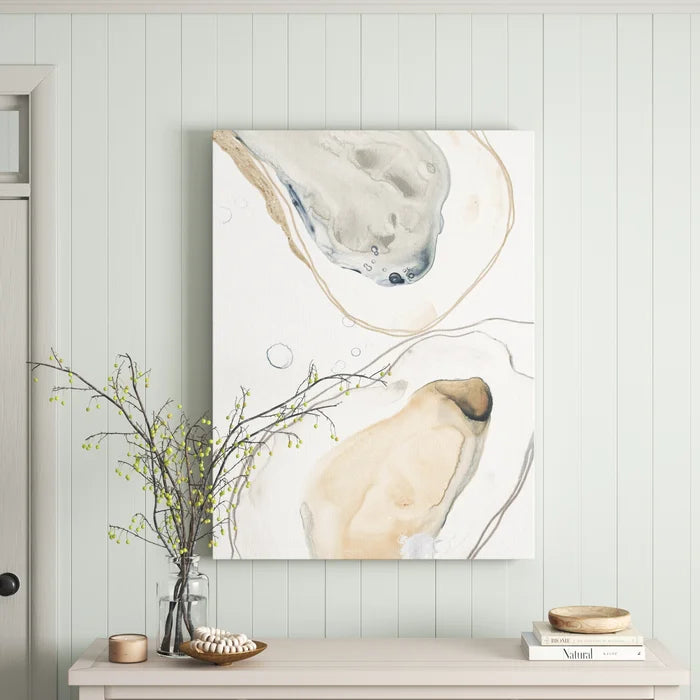 20" H x 16" W x 1" D Ocean Oysters IV - Print on Canvas