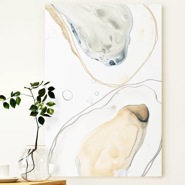 20" H x 16" W x 1" D Ocean Oysters IV - Print on Canvas