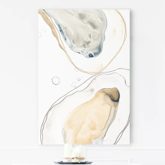 20" H x 16" W x 1" D Ocean Oysters IV - Print on Canvas