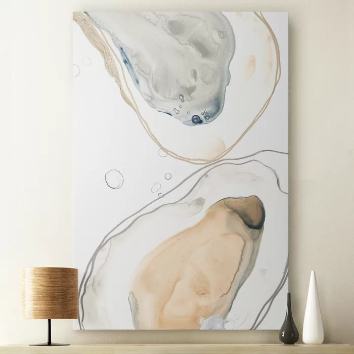 20" H x 16" W x 1" D Ocean Oysters IV - Print on Canvas
