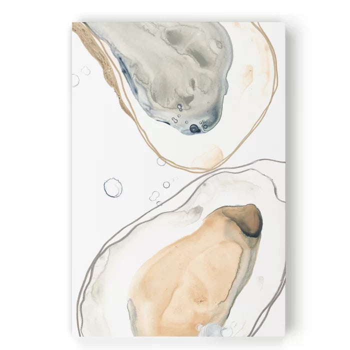 20" H x 16" W x 1" D Ocean Oysters IV - Print on Canvas