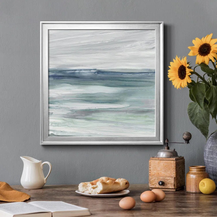 26.5" H x 26.5" W x 1.5" D Ocean Tides - Picture Frame Painting on Canvas, (Set of 2)