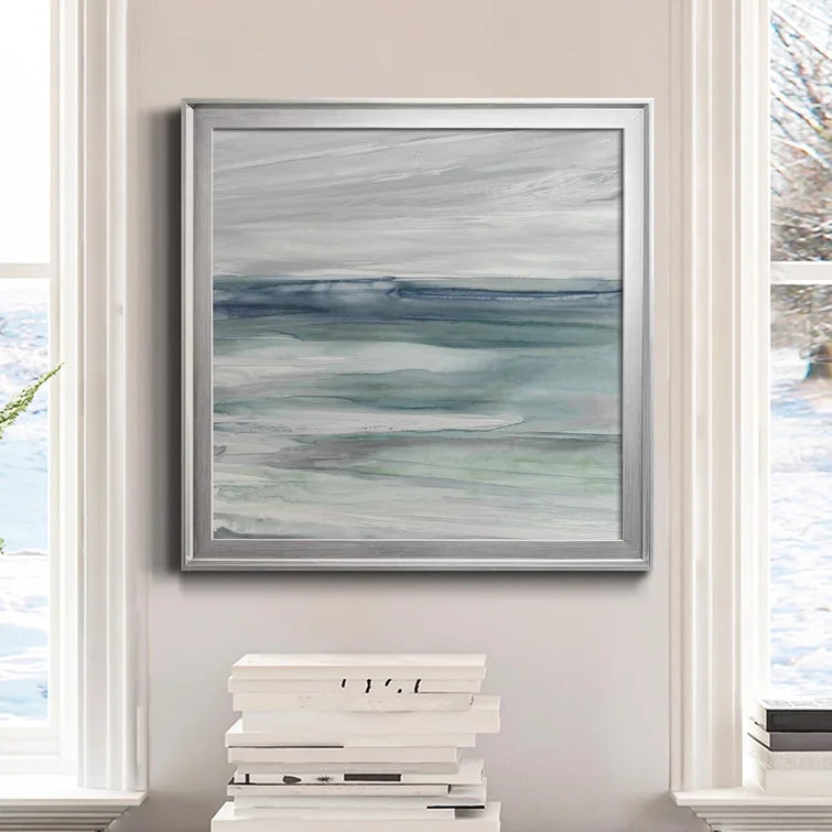 26.5" H x 26.5" W x 1.5" D Ocean Tides - Picture Frame Painting on Canvas, (Set of 2)