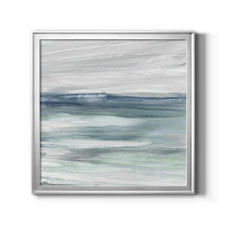 26.5" H x 26.5" W x 1.5" D Ocean Tides - Picture Frame Painting on Canvas, (Set of 2)