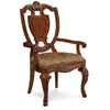 SET OF 2 Old World Fabric Queen Anne Back Arm Chair