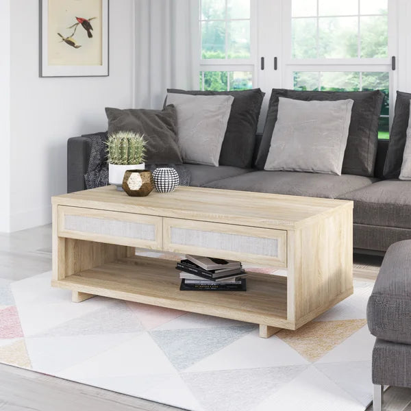 Bishop Oak Olince Sled Coffee Table with Storage, 17.88'' H x 47.38'' L x 23.38'' D