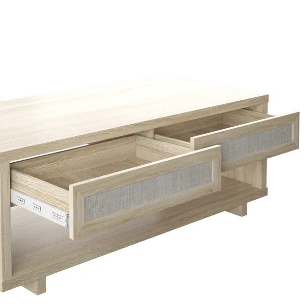 Bishop Oak Olince Sled Coffee Table with Storage, 17.88'' H x 47.38'' L x 23.38'' D
