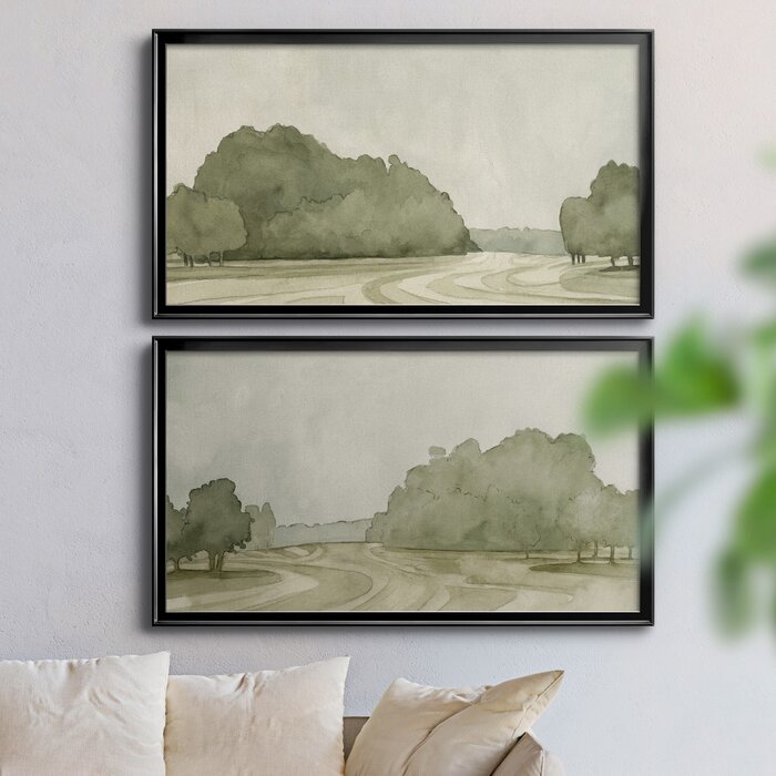 21" H x 18.5" W x 1" D On Course I Picture Frame Painting Set on Canvas (Set of 2)