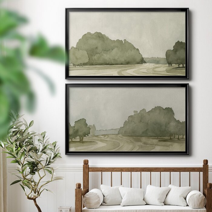 21" H x 18.5" W x 1" D On Course I Picture Frame Painting Set on Canvas (Set of 2)