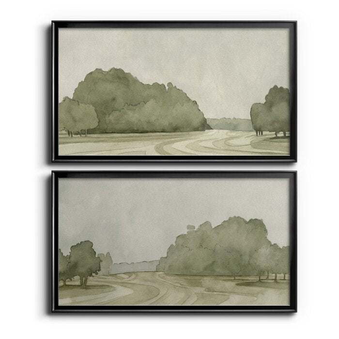 21" H x 18.5" W x 1" D On Course I Picture Frame Painting Set on Canvas (Set of 2)