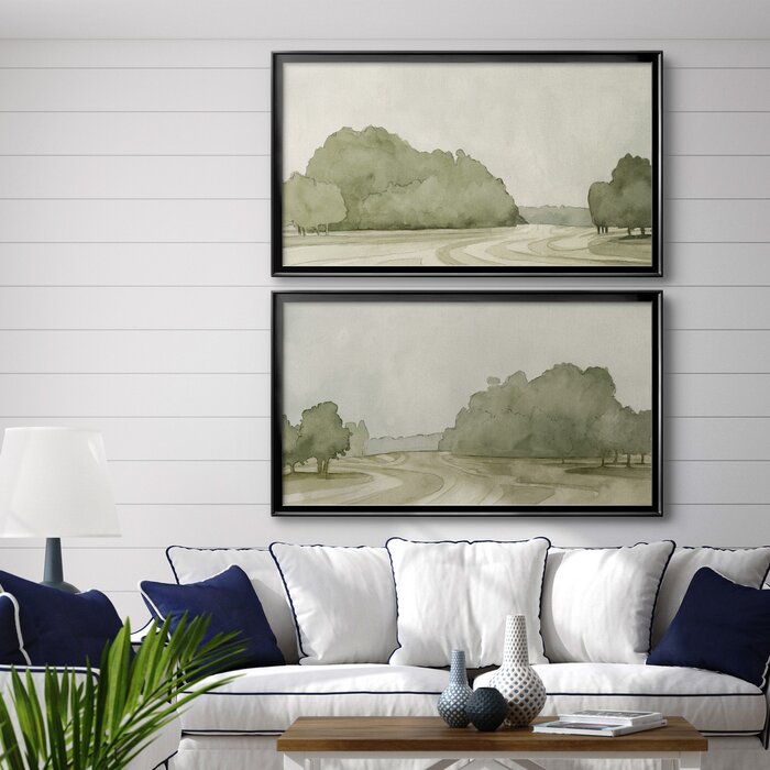 21" H x 18.5" W x 1" D On Course I Picture Frame Painting Set on Canvas (Set of 2)