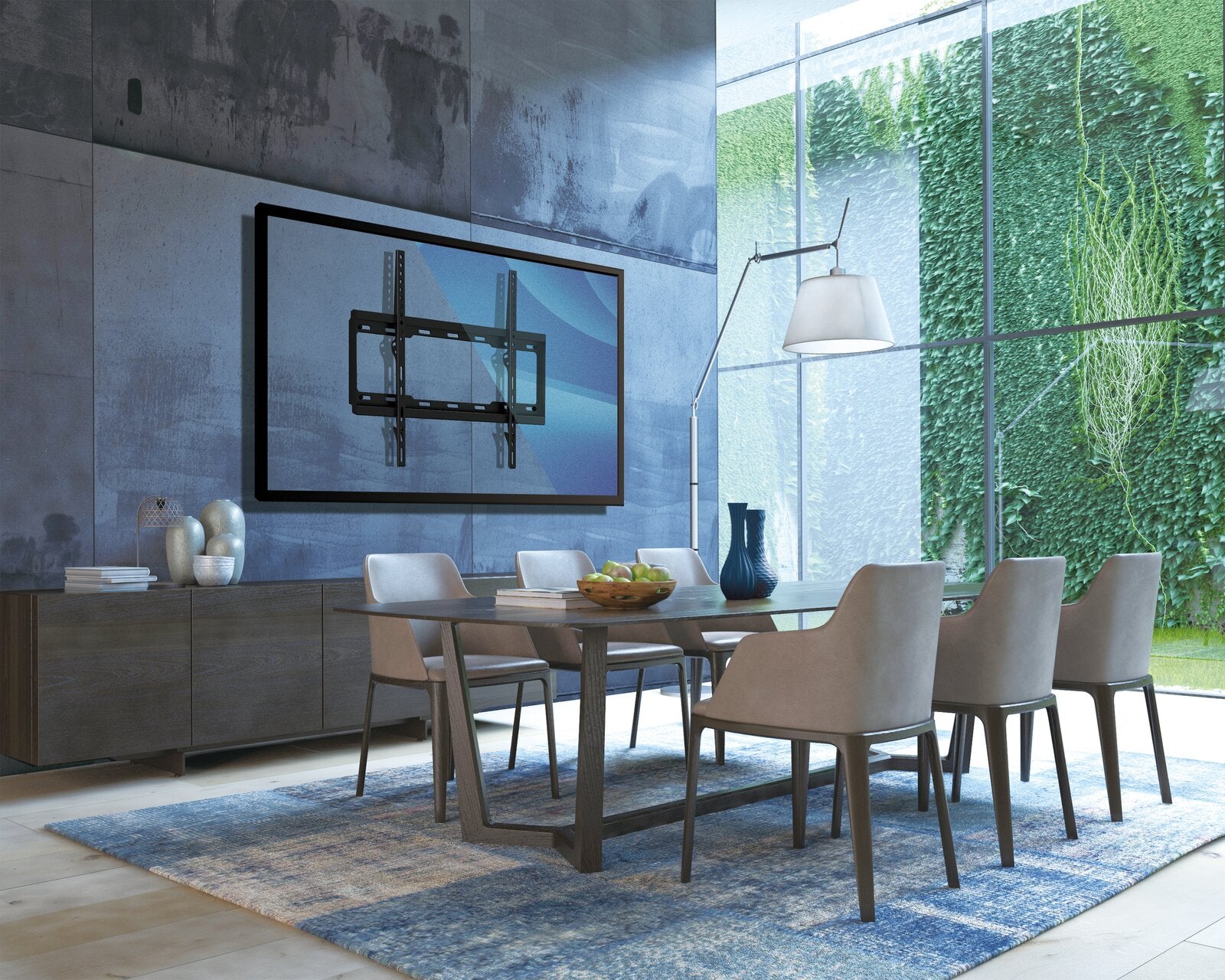 Black One Large Fixed Wall Mount for 42" - 80" Screens CL345