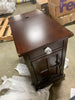 Dark Brown Saldana 23'' Tall Block End Table with Storage and Built-In Outlets