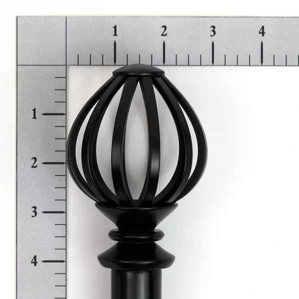 Black Opas Adjustable 42" - 120" 1" Single Curtain Rod