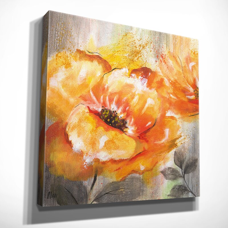 16" H x 16" W x 1.5" D Orange Crush I - Print on Canvas VB215