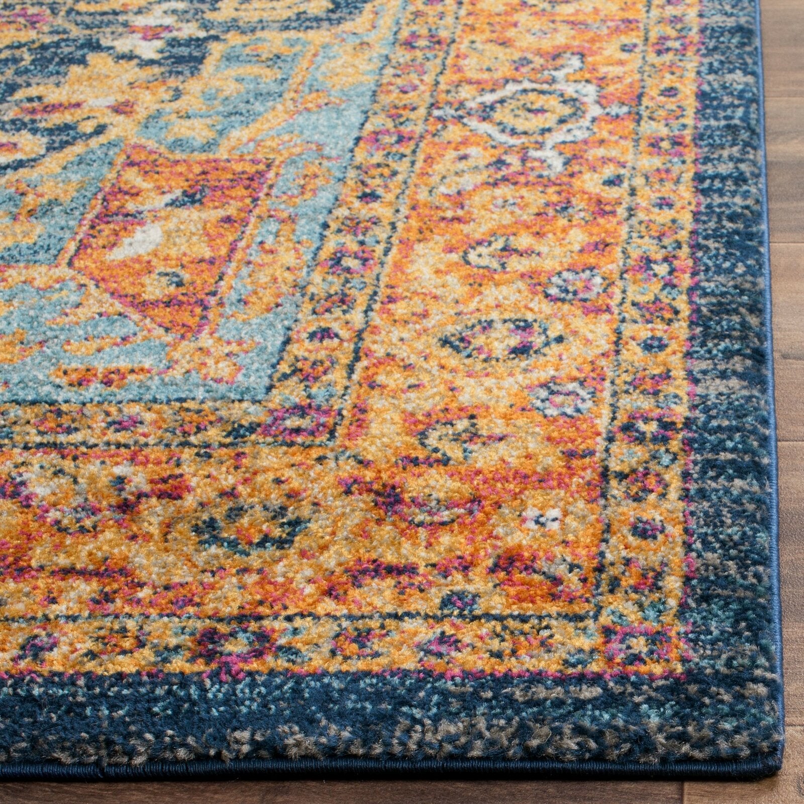 Battista Power Loom Blue/Orange RUNNER Rug TRUG1040
