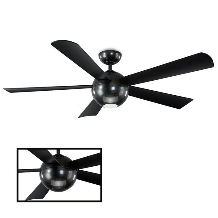 Orb 5-Blade 62" Outdoor LED Ceiling Fan with Remote, Carbon Fiber (#K4454)