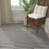 Orwell Striped Handmade Flatweave Cotton Area Rug in Ivory/Black rectangle 5'x7'