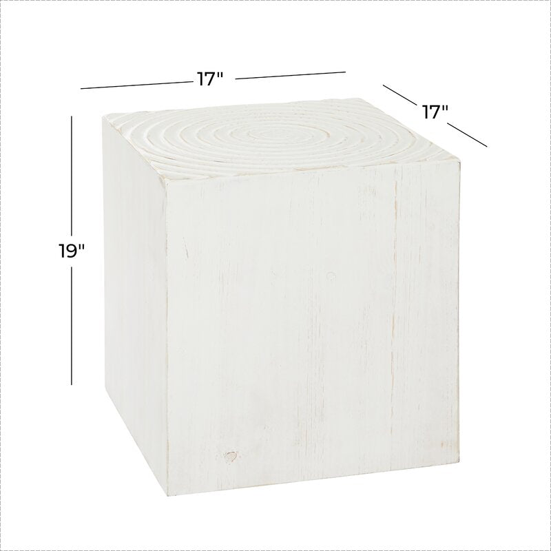 White Orwin Block End Table KB845