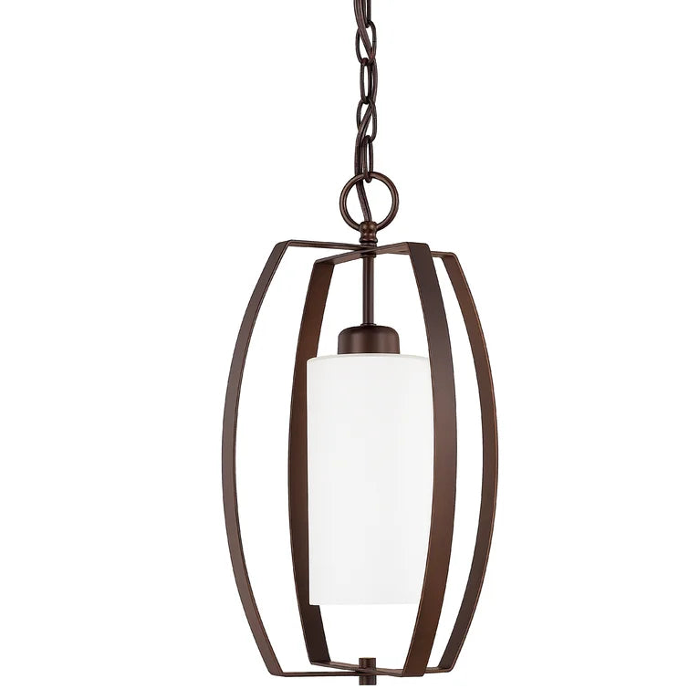 16.5" H x 10" W x 10" D Bronze Ott 1 - Light Single Geometric Pendant