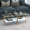 Coffee Table Gold w/ White Lacquer Shelf #LX784