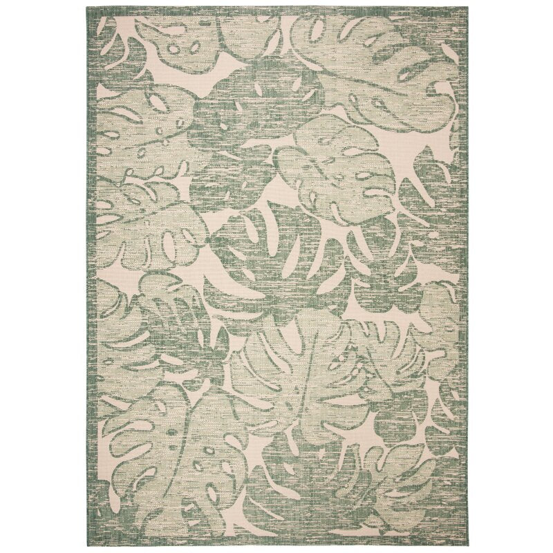 Wickford Floral Green Indoor/Outdoor Area Rug KRUG130