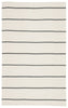 Striped Handmade 7’4”x9’6” Ivory/Dark Gray Indoor / Outdoor Area Rug CL295