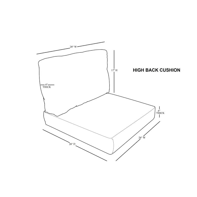 (SET OF 3) Indoor/Outdoor High Back Chair Cushion Cover #CR1009
