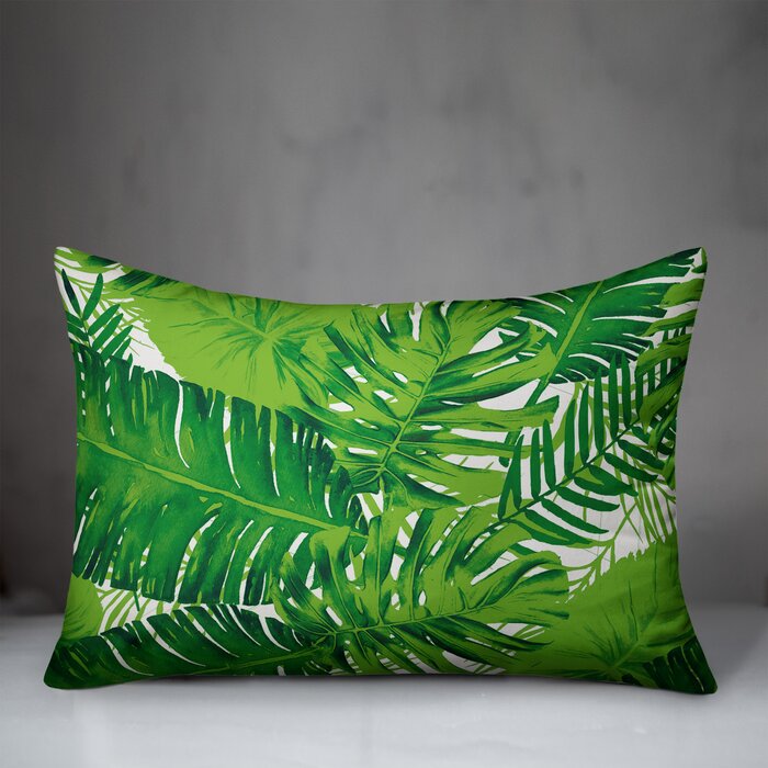 Bellamy Palm Leaf Indoor/Outdoor Lumbar Pillow (Set of 2)  EE964