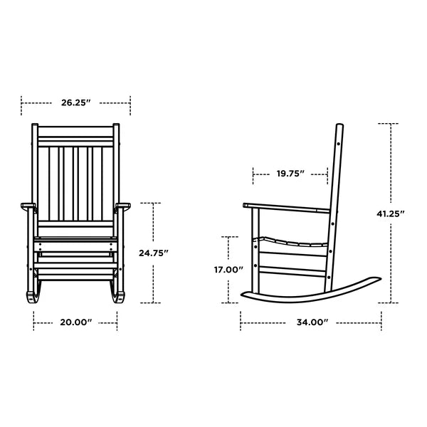 Black Outdoor Rocking Chair