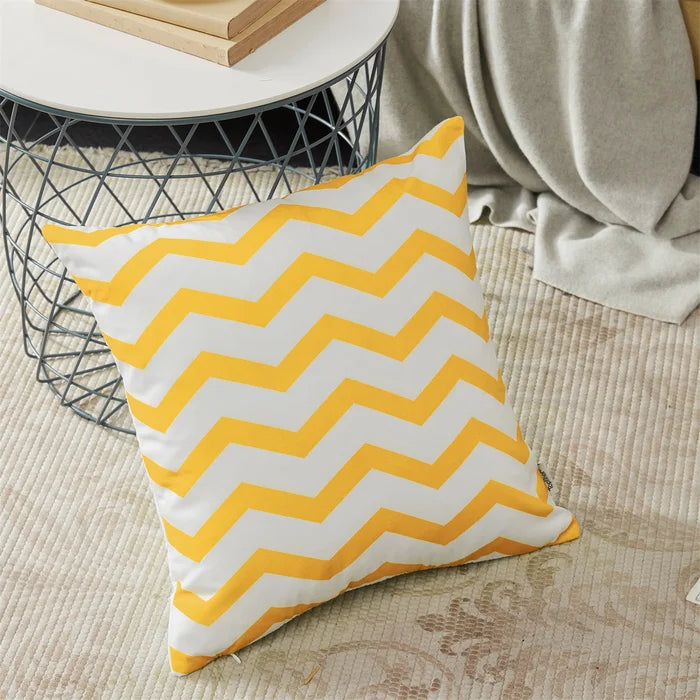 18" x 18" Yellow Outdoor Square Pillow Cover (Set of 6)