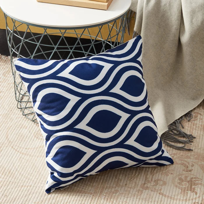 16" x 16" Navy Outdoor Square Pillow Cover (Set of 6)