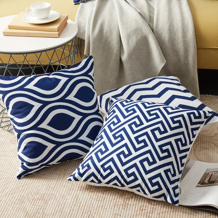 16" x 16" Navy Outdoor Square Pillow Cover (Set of 6)