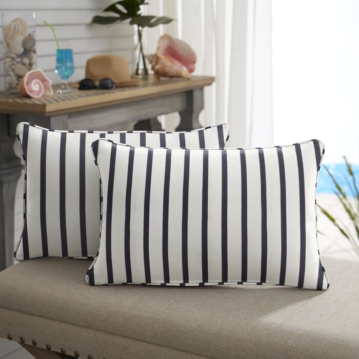 Whitten Indoor/Outdoor Sunbrella Lumbar Pillow (Set of 2) EE891