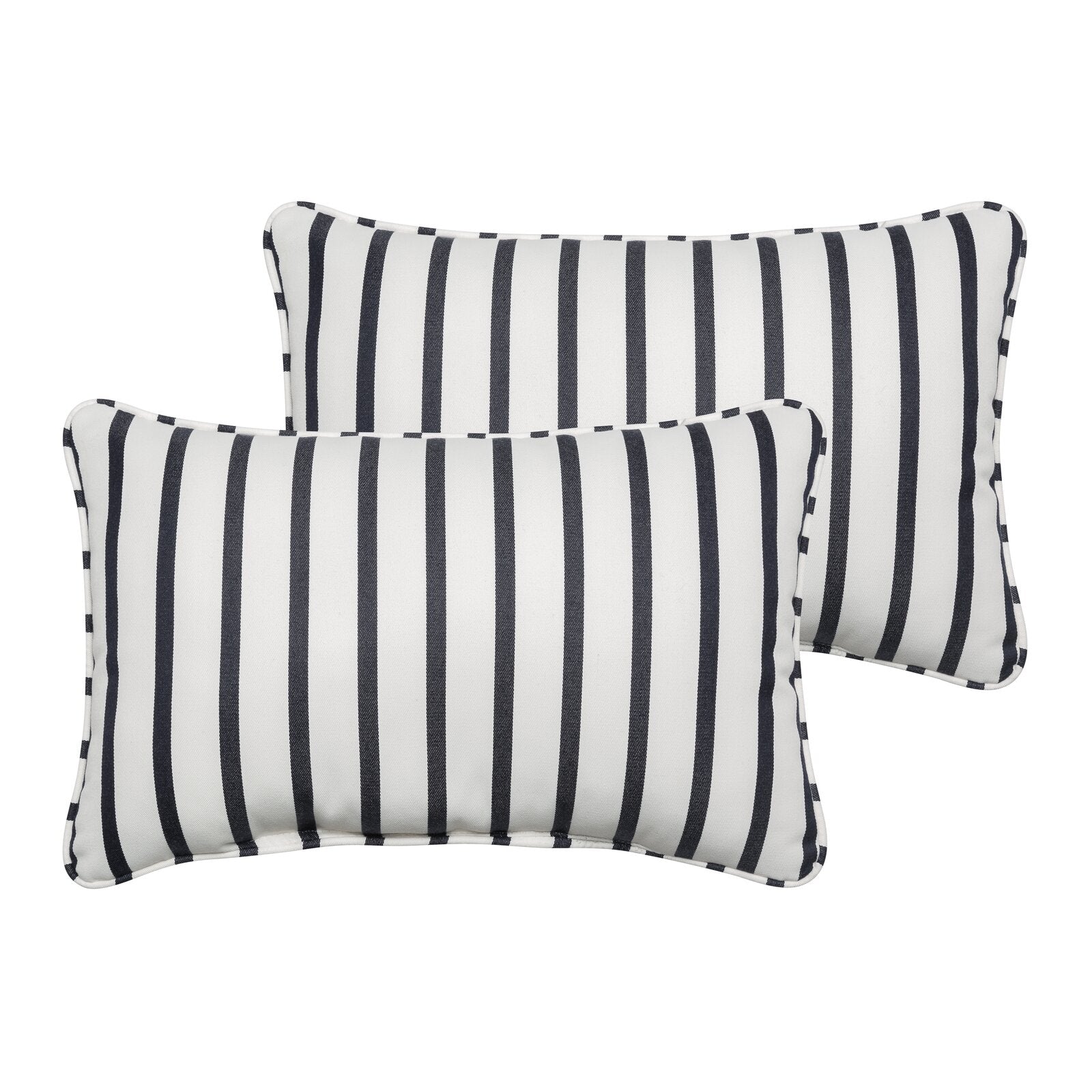 13"H x 20"W Navy/White Whitten Indoor/Outdoor Sunbrella Lumbar Pillow SC657