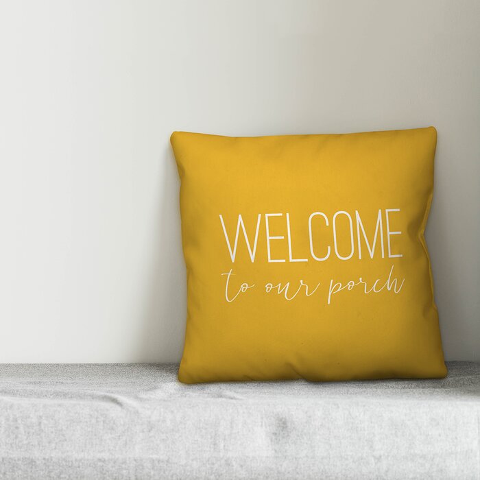 Welcome to Our Porch Thin Indoor/Outdoor Throw Pillow EE1174